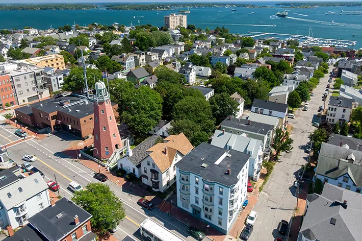 aerial view of maine